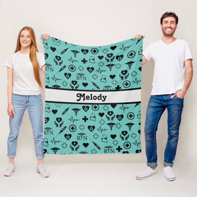 Personalised Registered Nurse Fleece Blanket (In Situ)