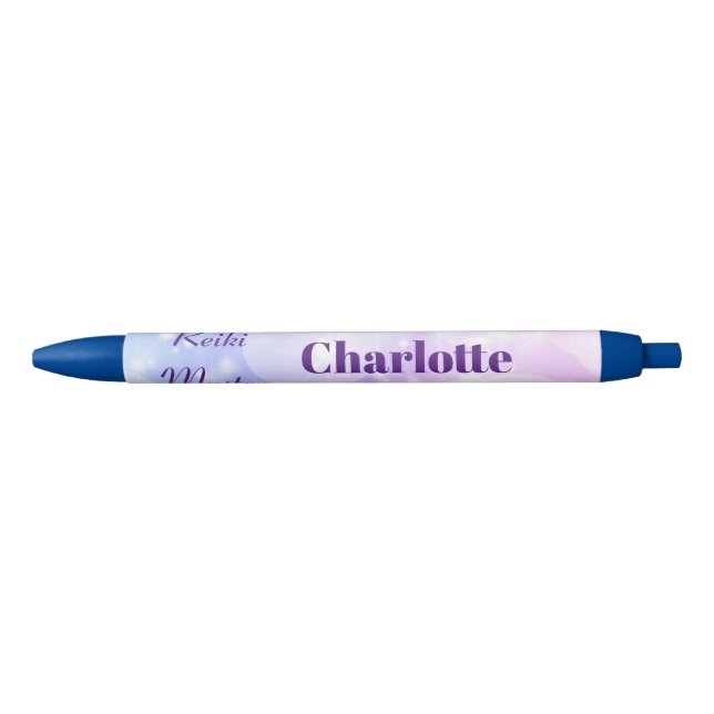 Personalised Reiki Master design Black Ink Pen (Front)