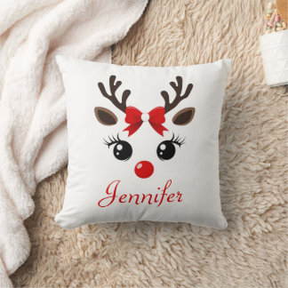 Personalised Reindeer Christmas Pillow