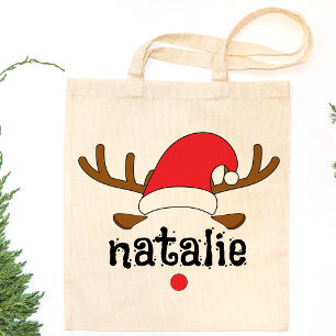 Personalised Reindeer Custom Matching Christmas Tote Bag