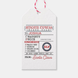 Personalised Reindeer Express Delivery   Gift Tags