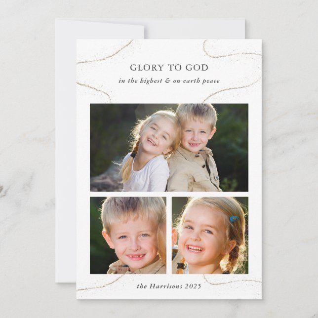 Personalised Religious Christmas Photo Collage Invitation (Front)