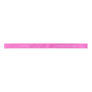Personalised Religious First Communion Rose Pink Satin Ribbon