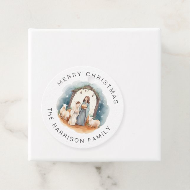 Personalised Religious Nativity Christmas Favour Tags (In Situ)