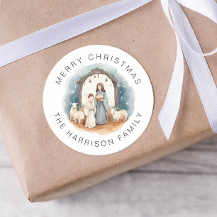 Personalised Religious Nativity Christmas Stickers