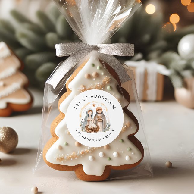 Personalised Religious Nativity Christmas Stickers (Creator Uploaded)