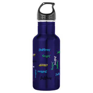Personalised Repeating Name, Blue 532 Ml Water Bottle