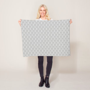 Personalised Repeating Name Light Grey Fleece Blanket
