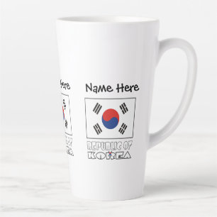 Personalised Republic Korea South Flag Latte Mug