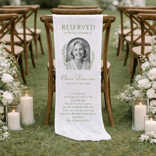 Personalised Reserved Wedding Memorial Chair Sign Short Table Runner