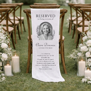 Personalised Reserved Wedding Memorial Chair Sign Short Table Runner