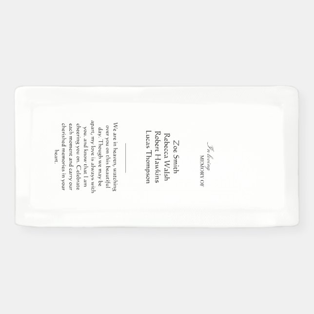 Personalised Reserved Wedding Memorial Fabric Sign (Horizontal)