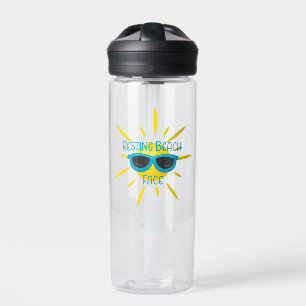 Personalised Resting Beach Face Funny Water Bottle