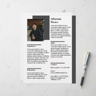 Personalised resume with photo template custom letterhead