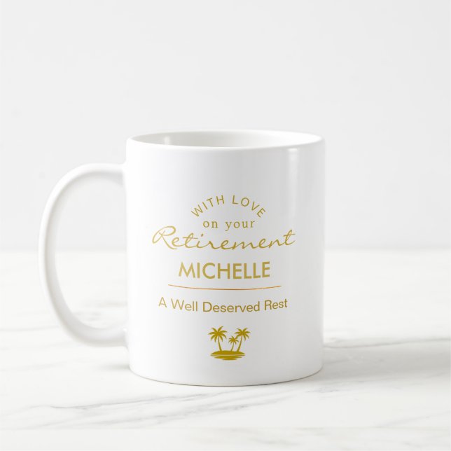 Personalised Retirement A Well Deserved Rest Coffee Mug (Left)