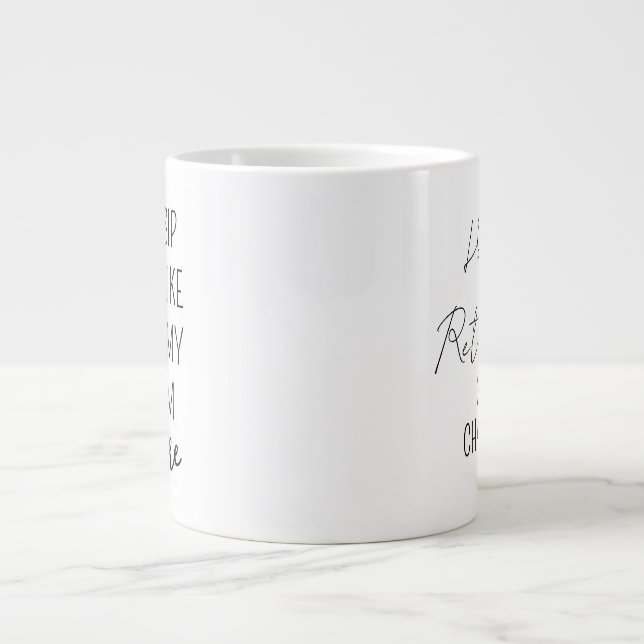Personalised Retirement Coffee Mug, Happy Retireme Large Coffee Mug (Front)