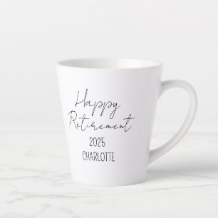 Personalised Retirement Coffee Mug, Happy Retireme Latte Mug