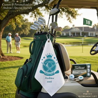 Personalised Retirement custom golf trip Towel