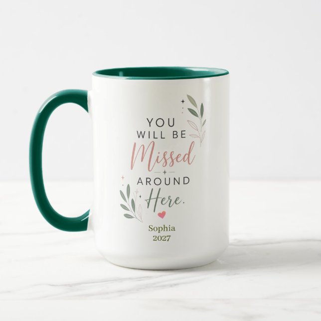 Personalised Retirement Farewell Gift for Coworker Mug (Left)