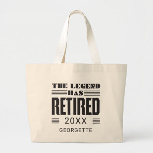 Personalised Retirement Gag The Legend Has Retired Large Tote Bag