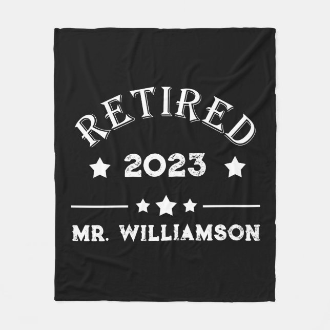 Personalised retirement gift idea fleece blanket (Front)