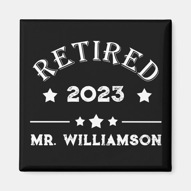 Personalised retirement gift idea magnet (Front)