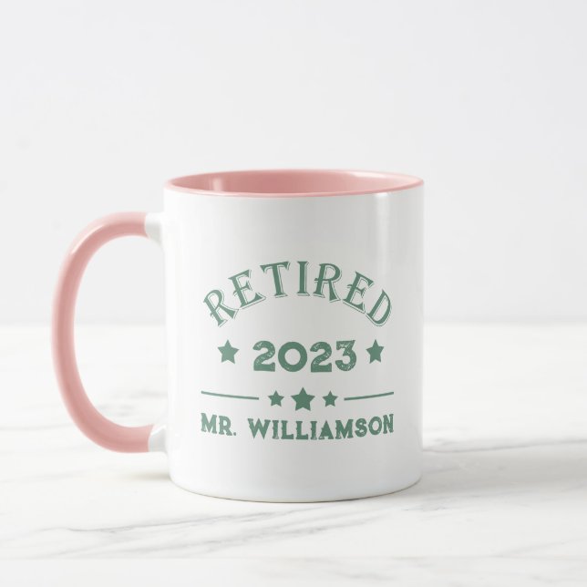 Personalised retirement gift idea mug (Left)