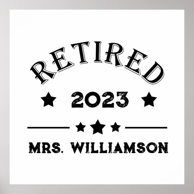 Personalised retirement gift idea poster (Front)