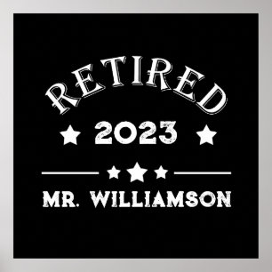 Personalised retirement gift idea poster