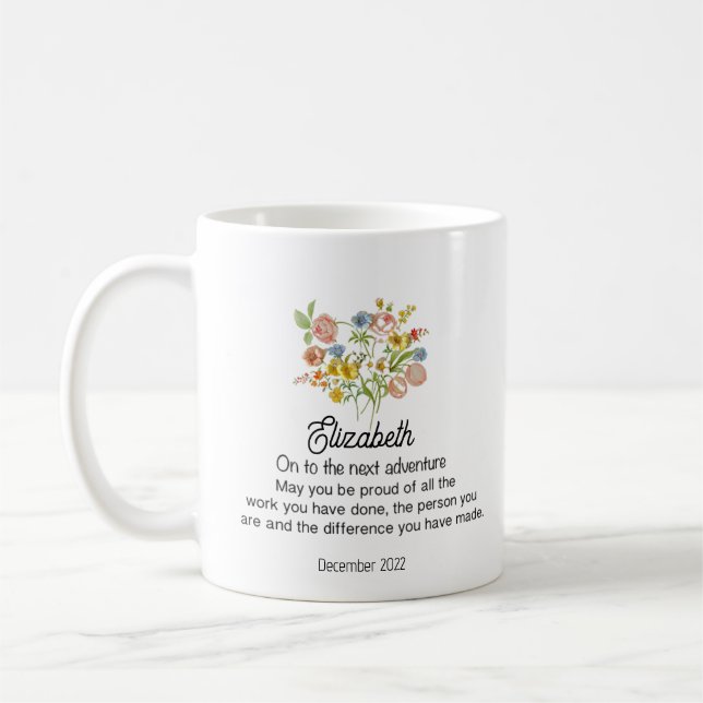 Personalised retirement gift Mug (Left)