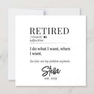 Personalised Retirement Gift – Retired Definition Magnetic Invitation