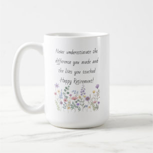 Personalised Retirement Gift Wildflowers Appreciat Coffee Mug
