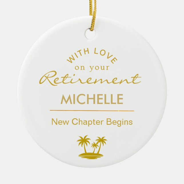 Personalised Retirement New Chapter Begins Ceramic Tree Decoration (Front)