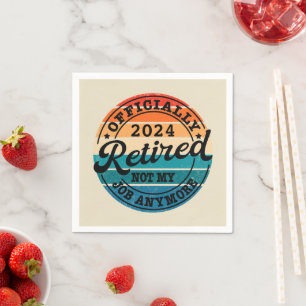 Personalised retirement officially retired vintage napkin