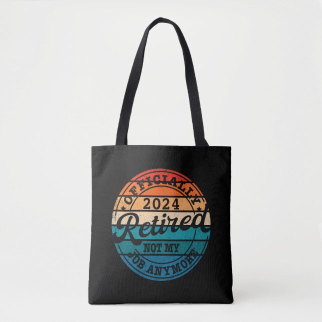Personalised retirement officially retired vintage tote bag (Front)