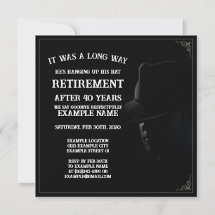 Personalised Retirement Party Invitation Dark Them