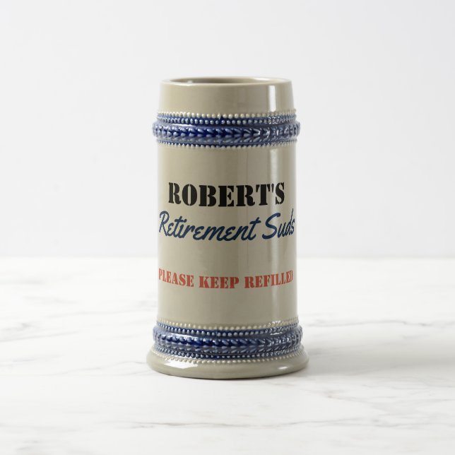 Personalised Retirement Suds - Beer Stein (Center)