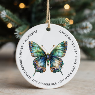 Personalised Retirement Thank You Ceramic Tree Decoration