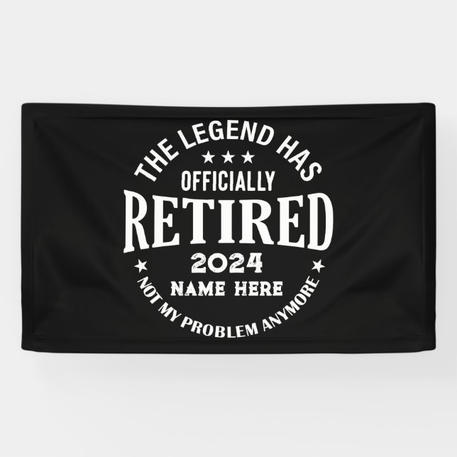Personalised retirement The Legend has retired Banner (Horizontal)