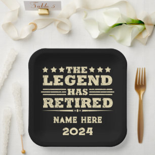 Personalised retirement The Legend has retired Paper Plate