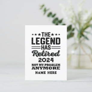 Personalised retirement The Legend has retired Postcard