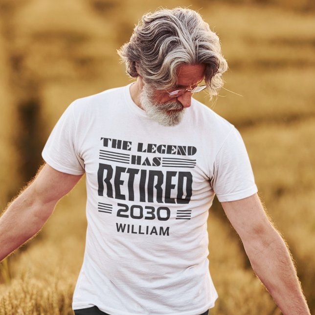 Personalised Retirement The Legend Has Retired T-Shirt (Legend Has Retired Retirement Custom White T-shirt for Men)