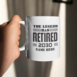 Personalised Retirement The Legend Has Retired Two-Tone Coffee Mug