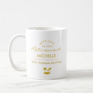Personalised Retirement With Gratitude And Pride Coffee Mug