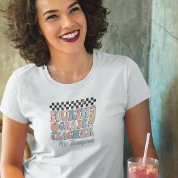 Personalised Retro 4th Grade Teacher T-Shirt