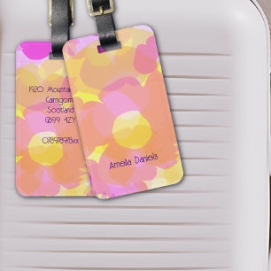 Personalised Retro 70's Flower Luggage Tag