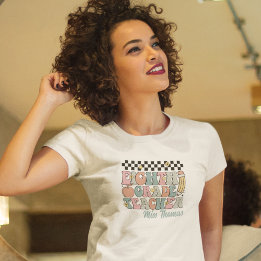 Personalised Retro 8th Grade Teacher T-Shirt