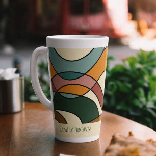 Personalised Retro Abstract Coffee Style Latte Mug