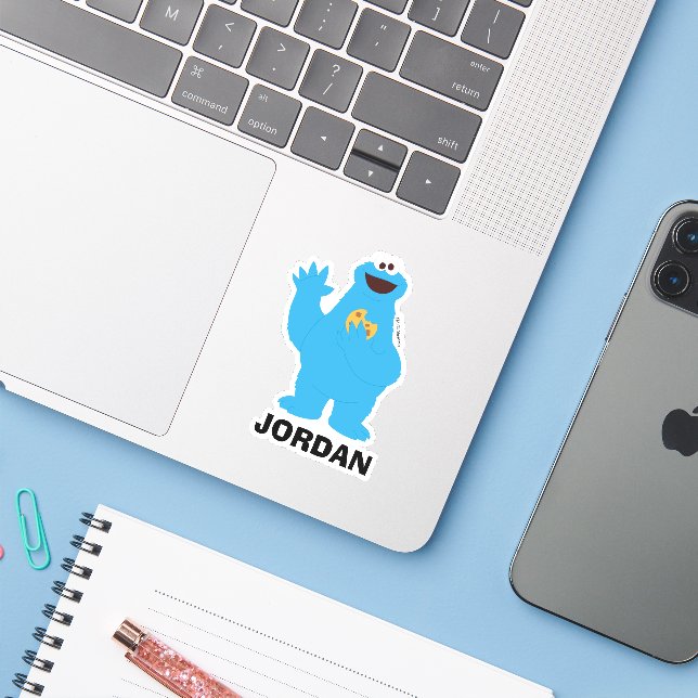Personalised Retro Art Big Bird Sticker (Laptop w/ iPhone)