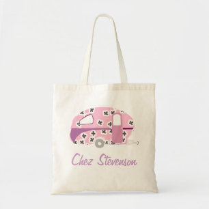 Personalised Retro Art Caravan Owner's Budget Tote Bag